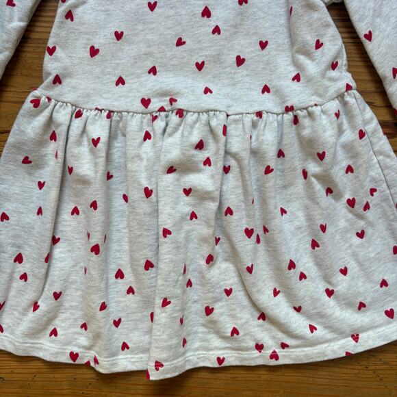 Carter's light gray red hearts valentine long sleeve sweater dress SIZE 5T - Picture 3 of 6